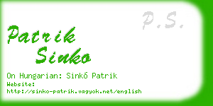 patrik sinko business card