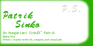 patrik sinko business card